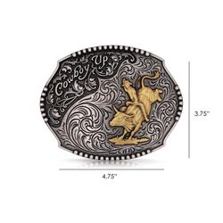 Montana Silversmiths Cowboy Up Bullrider Gold/Silver Belt Buckle