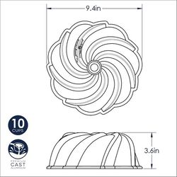 Nordic Ware 9 in. W X 9 in. L 9 in. Swirl Bundt Pan Gold