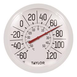 Taylor Dial Thermometer Plastic White 8.5 in.