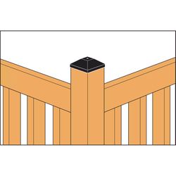 Simpson Strong-Tie Outdoor Accents 1.25 in. H X 4 in. W X 4 in. L Black Plastic Post Cap