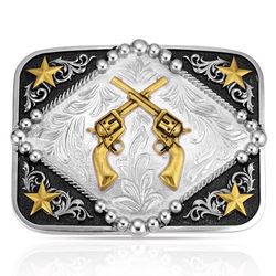 Montana Silversmiths Six Shooter Attitude Belt Buckle