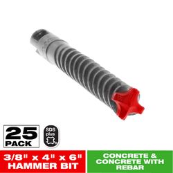 Diablo Rebar Demon 3/8 in. X 6 in. L Carbide Hammer Drill Bit SDS-Plus Shank 25 pk