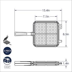 Nordic Ware Cast Aluminum Waffle Pan Black