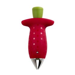 Vibe Green/Red Plastic/Stainless Steel Strawberry Stem Remover