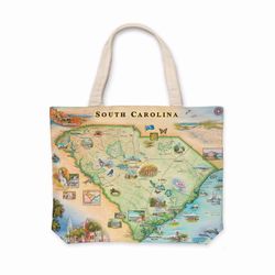Xplorer Maps Large Cotton Canvas Tote Bag