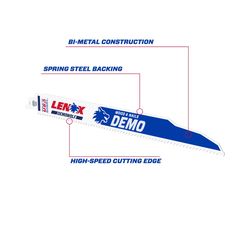 LENOX DEMOWOLF 12 in. Bi-Metal Reciprocating Saw Blade 6 TPI 5 pk