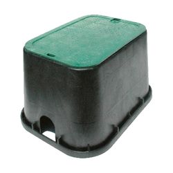 NDS 16 in. W X 21 in. D X 12-1/4 in. H Rectangular Valve Box with Overlapping Cover Black/Green