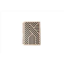 Denik 6.13 in. W X 8.75 in. L Black/Brown Wood Spiral Notebook