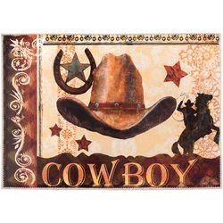 Olivia's Home 22 in. W X 32 in. L Multi-Color Cowboy Hat Polyester Accent Rug