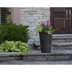 Algreen 18 in. H X 12 in. D Plastic Taper Spun Planter Chocolate
