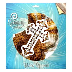 Spinfinity Designs Multi-color Stainless Steel 12 in. Cross Large Outdoor Spinner