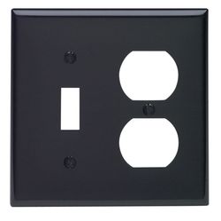 Leviton Black 2 gang Nylon Duplex/Toggle Wall Plate 1 pk