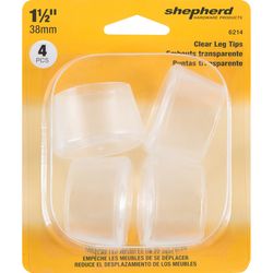 Shepherd Hardware Thermoplastic Ethylene Leg Tip Clear Round 1-1/2 in. W 1 pk
