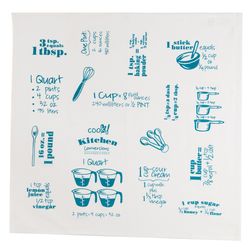 Kay Dee Cooks Kitchen Teal Cotton Conversions & Equivalents Krinkle Flour Sack Towel 1 pk