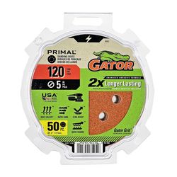 Gator 5 in. Aluminum Oxide Hook and Loop Sanding Disc 120 Grit Fine 50 pk
