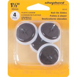 Shepherd Hardware White 1 in. Nail-On Plastic Chair Glide 4 pk