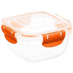 Superio Brand 16 oz Clear/Orange Food Storage Container 1 pk