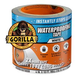 Gorilla 4 in. W X 10 ft. L White Waterproof Repair Tape