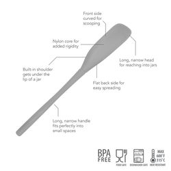 Tovolo FlexCore Oyster Gray Silicone Jar Scraper