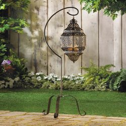 Gallery of Light Moroccan One Mantle Metal Bronze Hanging Lantern