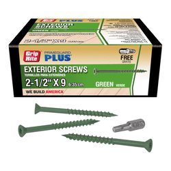 Grip-Rite PrimeGuard Plus 2-1/2 in. L Green Star Bugle Head Deck Screws 1 lb 87 pk