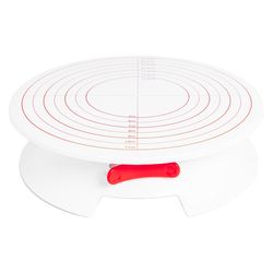 Fat Daddio's Red/White ABS Plastic Turntable with Locking Brake