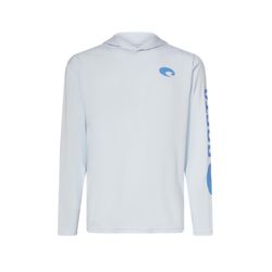 Costa XXL Long Sleeve Men's Hooded Arctic Blue Technical Hood Tee Shirt