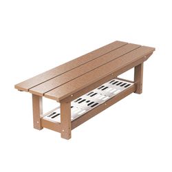 Breeo X Series Antique Mahogany Poly Lumber Outdoor Bench 17 in. H X 60 in. L X 17.5 in. D