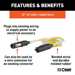 CURT 2 Flat Connector Plug and Socket 12 in.