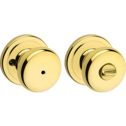 Kwikset Juno Signature Series Traditional Polished Brass Privacy Door Knob 1-3/4 in.
