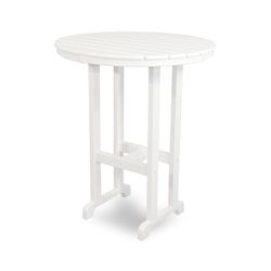 Ivy Terrace Classics White Round HDPE Transitional Bar Table