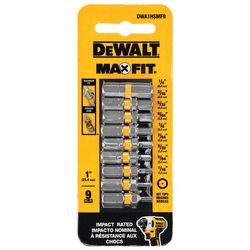 DeWalt Max Fit Hex Assorted X 1 in. L Screwdriver Bit Set Steel 9 pk