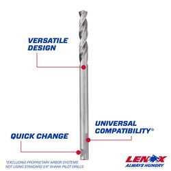 LENOX 1/4 in. High Speed Steel 4-1/4 in. L X 1/4 in. D Hole Saw Pilot Bit