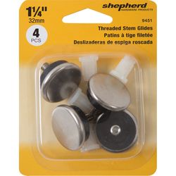 Shepherd Hardware Silver 1 in. Adhesive Metal Chair Glide 4 pk