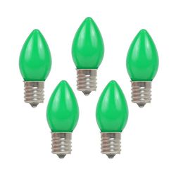 Holiday Bright Lights Incandescent C7 Green 25 ct Replacement Christmas Light Bulbs 0.08 ft.