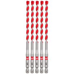 Milwaukee Assorted Carbide Tipped Hammer Drill Bit Set Hex Shank 5 each