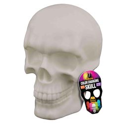 Magic Seasons Multicolored 5.25 in. LED Color Changing Skull Halloween Decor