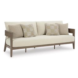 Signature Design by Ashley Serene Bay Dark Brown Aluminum Frame Sofa White