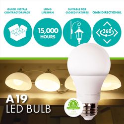 Simply Conserve A19 E26 (Medium) LED Bulb Cool White 60 Watt Equivalence 100 pk