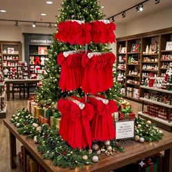 Good Tidings Red/Silver Rack Shelf Display 60 in.