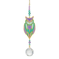 Woodstock Chimes Crystal Dreams Multicolored Acrylic/Glass/Metal 4 in. H X 6.7 in. L Owl Suncatcher