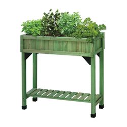 VegTrug 31.49 in. H X 30.7 in. W X 12.28 in. D Cedar Garden Planter Green