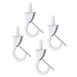 Ace Medium White Steel 1.375 in. L Cup Hook 10 lb 4 pk