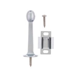 Ace 3 in. W Metal Chrome Silver Rigid Door Stop w/Holder Mounts to door and wall 5.32 in.