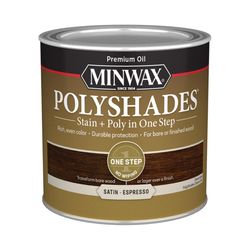 Minwax PolyShades Semi-Transparent Satin Espresso Oil-Based Stain/Polyurethane Finish 1/2 pt
