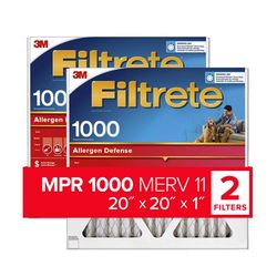 Filtrete 20 in. W X 20 in. H X 1 in. 1000 MPR Pleated Air Filter 2 pk