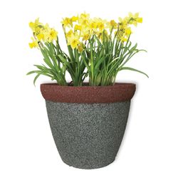 Misco 10.75 in. H X 13 in. D Resin Two Tone Planter Brown/Gray