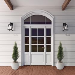 DW Silks 48 in. H X 14 in. L Polyester Cedar Topiary in White Planter