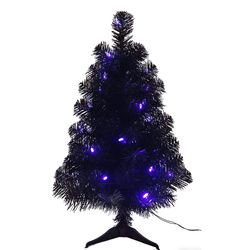 Giftwares Purple 20 ct 2 ft. LED Prelit Black Tree