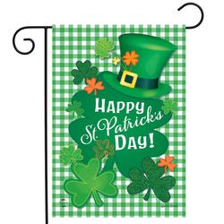 Briarwood Lane Happy St. Patrick's Day Garden Flag 18 in. H X 12.5 in. W